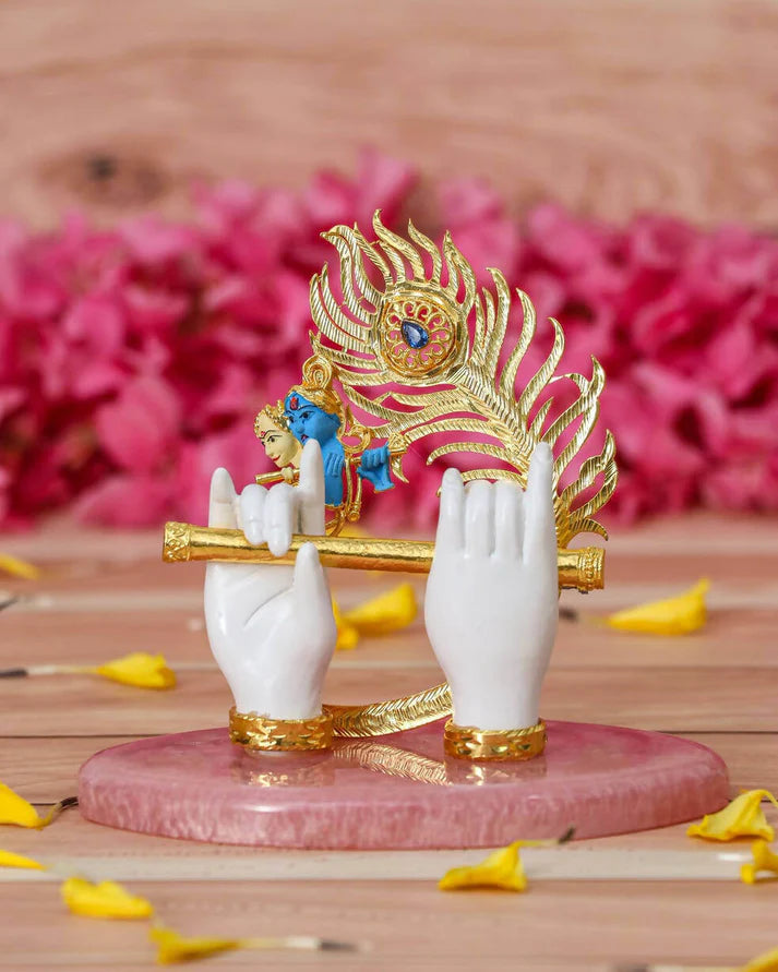 Divine Lord Krishna Hand With Bansuri car D deeashboard Idol And Home Decorate