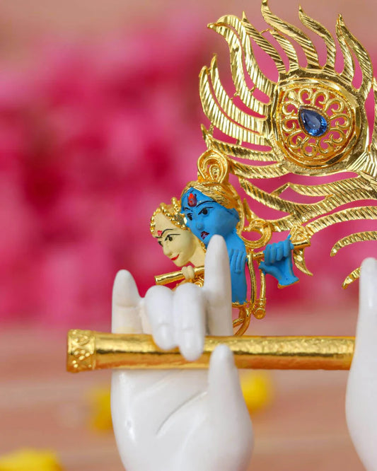 Divine Lord Krishna Hand With Bansuri car D deeashboard Idol And Home Decorate